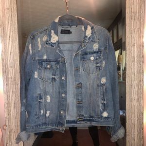 Women’s Distressed Denim Jean Jacket